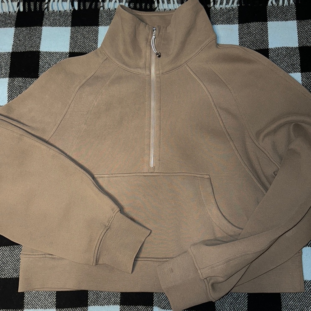 Lululemon Cropped Scuba Funnel Neck Half Zip Rover M/L